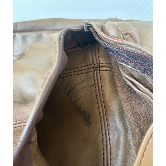 Vintage Brown Leather Talon Zip Bookbag Backpack Bag Baja California Made Mexico - Picture 3 of 8